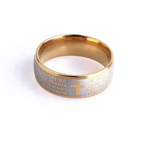 ANEL RELIGIOSO PAI NOSSO – OURO 18K