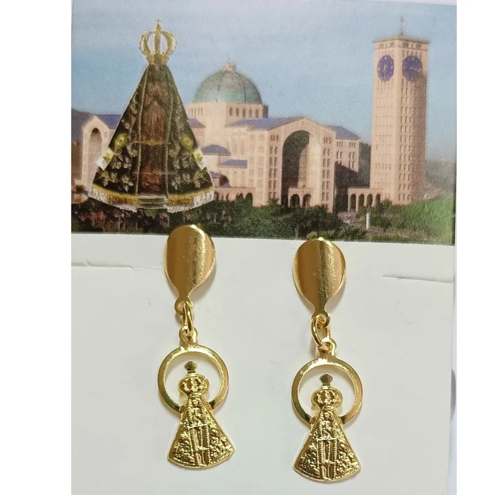 BRINCO DE NOSSA SENHORA APARECIDA BANHADO A OURO