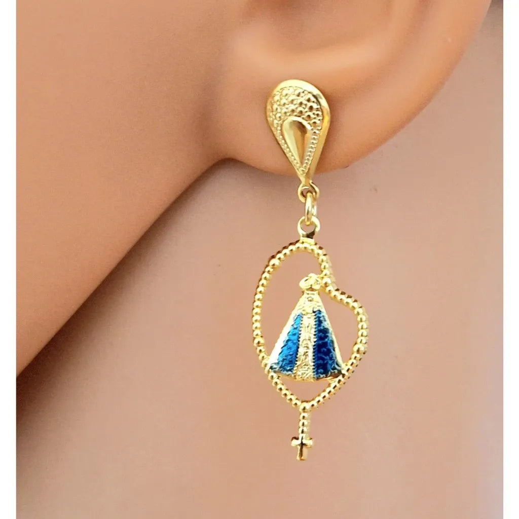 BRINCO RELIGIOSO NOSSA SENHORA APARECIDA – FOLHEADO A OURO 18K
