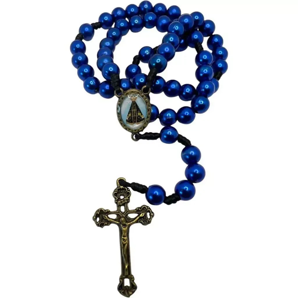 TERÇO PÉROLA NOSSA SENHORA APARECIDA PÉROLA AZUL
