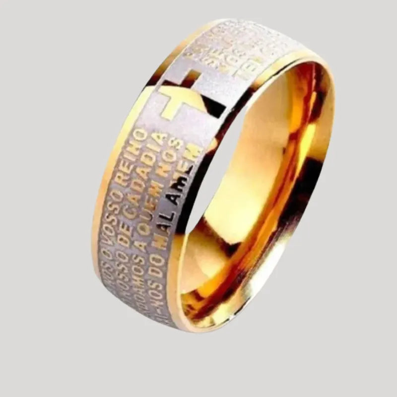 Anel Pai Nosso Ouro 18k