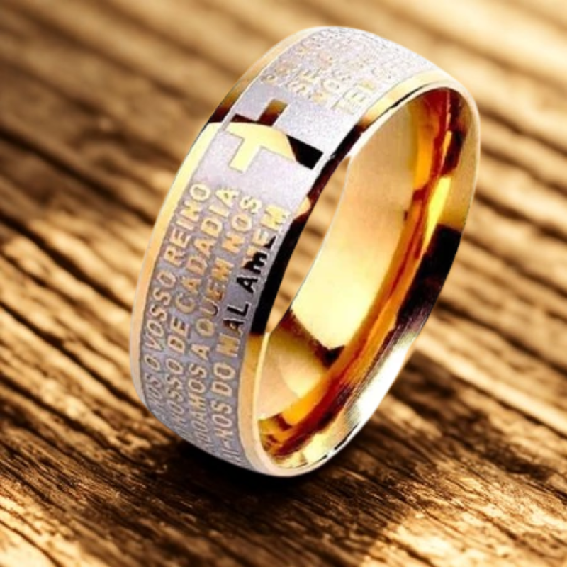 ANEL RELIGIOSO PAI NOSSO – OURO 18K