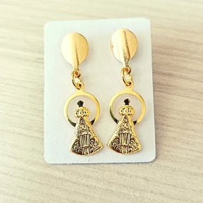 BRINCO DE NOSSA SENHORA APARECIDA BANHADO A OURO