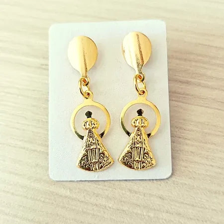 BRINCO DE NOSSA SENHORA APARECIDA BANHADO A OURO