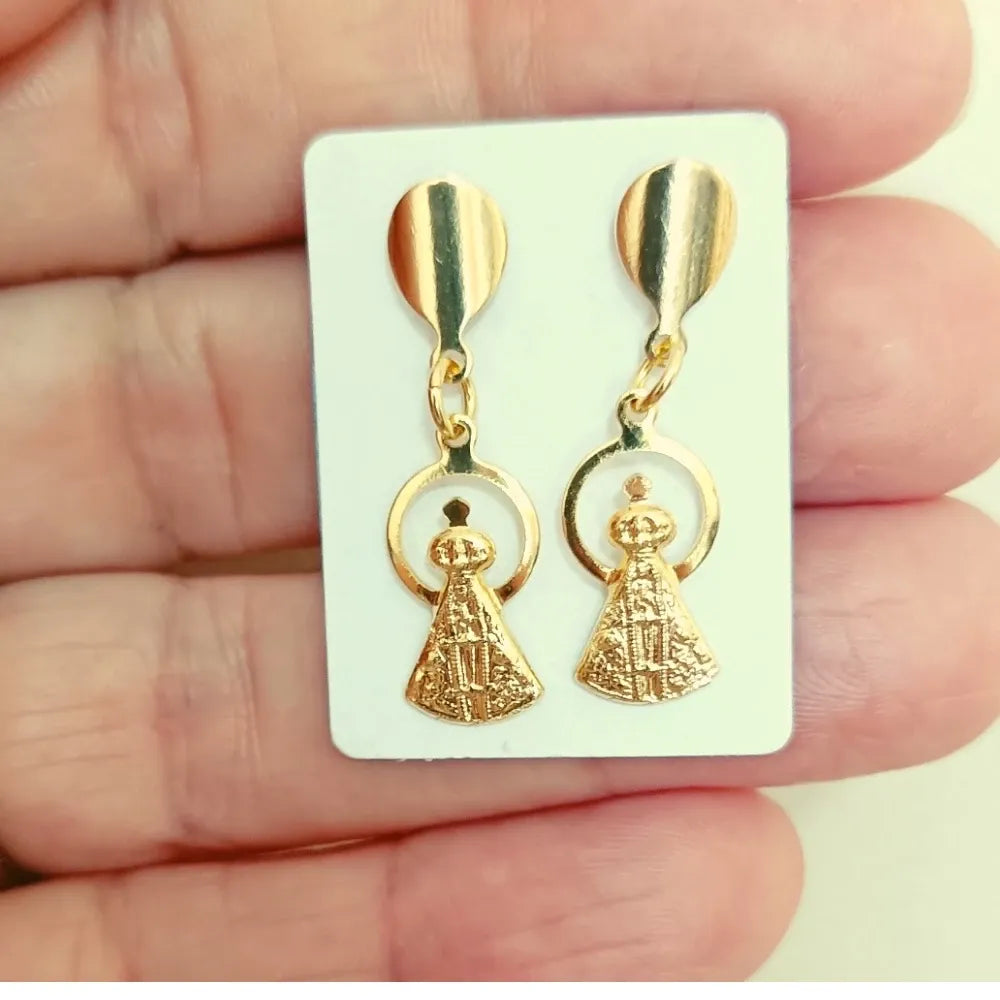 BRINCO DE NOSSA SENHORA APARECIDA BANHADO A OURO