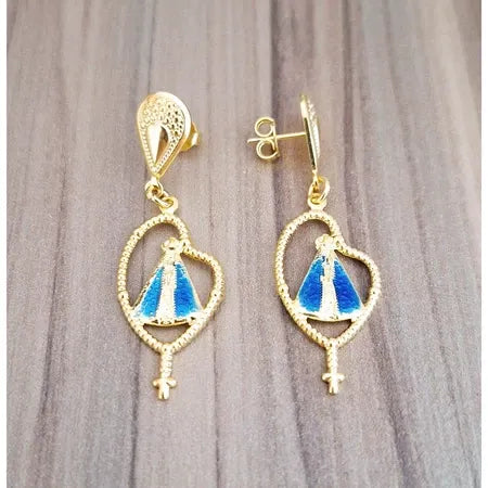 BRINCO RELIGIOSO NOSSA SENHORA APARECIDA – FOLHEADO A OURO 18K