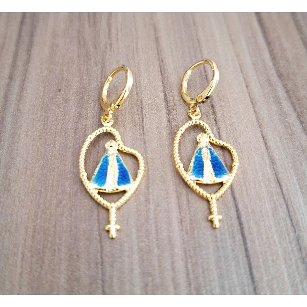 BRINCO RELIGIOSO NOSSA SENHORA APARECIDA – FOLHEADO A OURO 18K