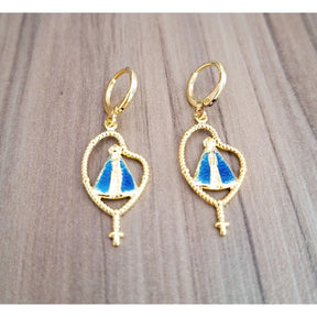 BRINCO RELIGIOSO NOSSA SENHORA APARECIDA – FOLHEADO A OURO 18K