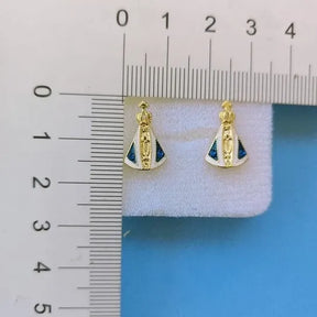 KIT NOSSA SENHORA APARECIDA – COLAR E BRINCOS COM PINGENTE RESINADO BANHADO A OURO