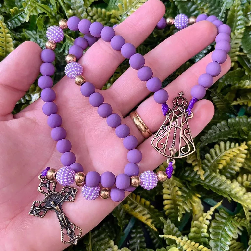 TERÇO EMBORRACHADO DE NOSSA SENHORA APARECIDA