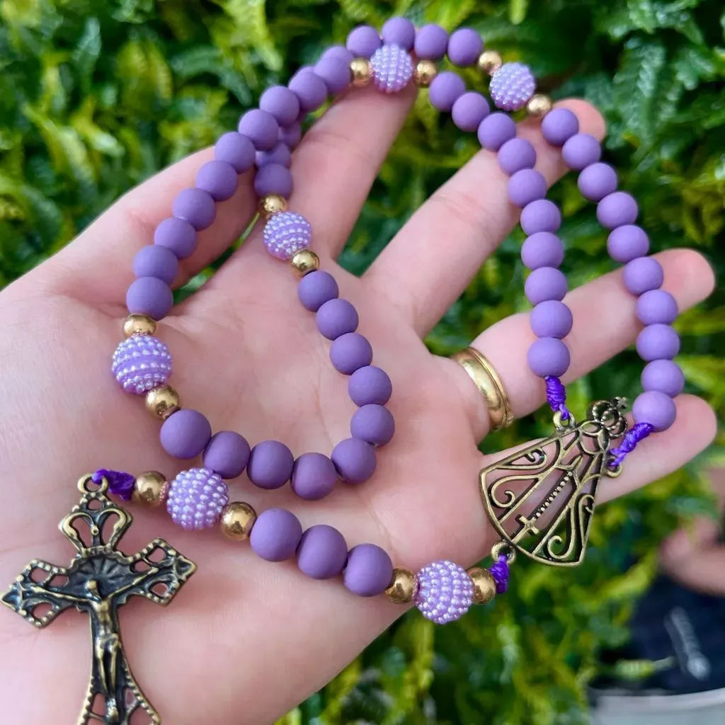 TERÇO EMBORRACHADO DE NOSSA SENHORA APARECIDA