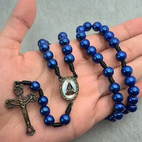 TERÇO PÉROLA NOSSA SENHORA APARECIDA PÉROLA AZUL