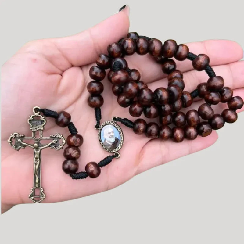 Terço Padre Pio à madeira